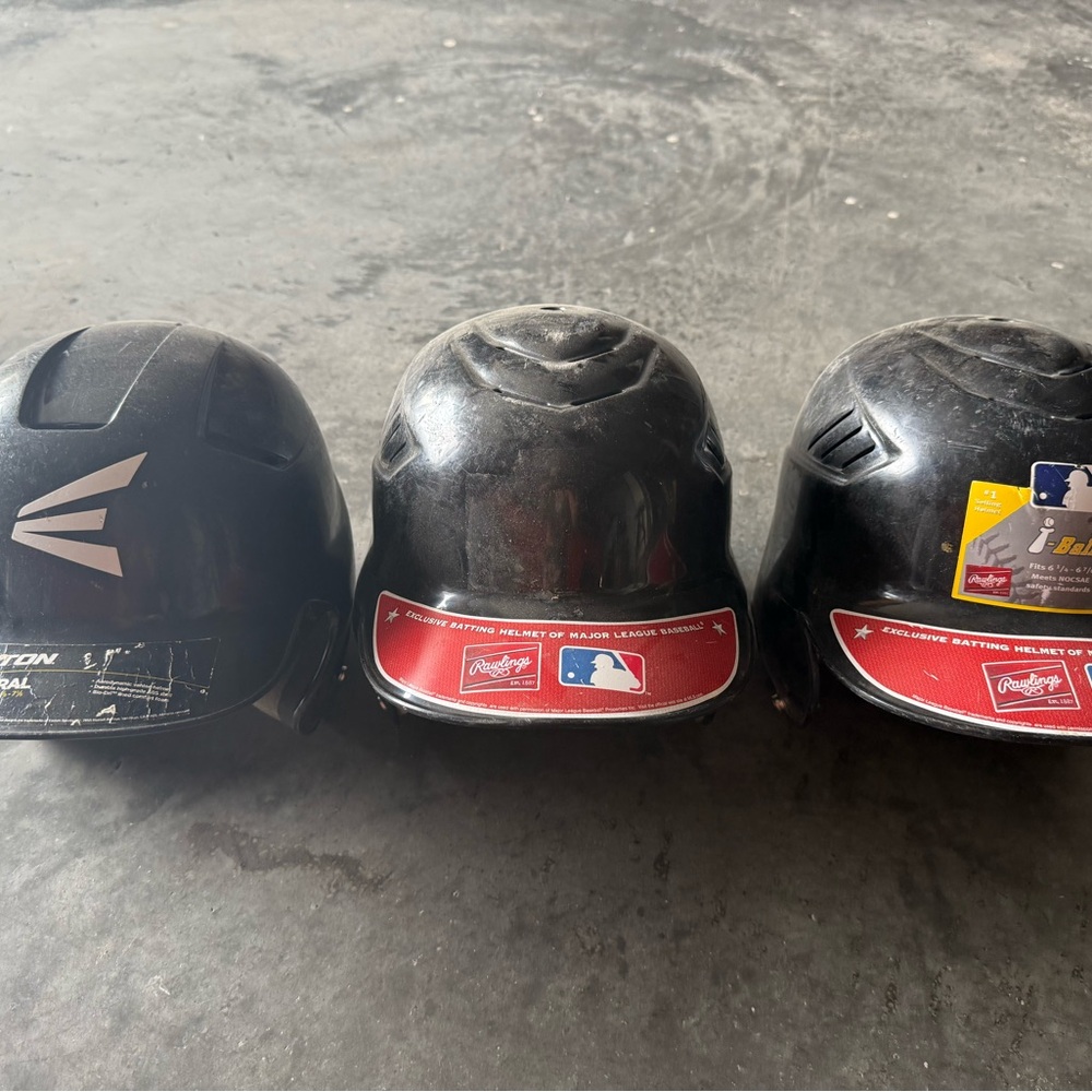 3 Baseball Batting Helmets Easton/Rawlings Junior Youth 6 1/4-6 7/8